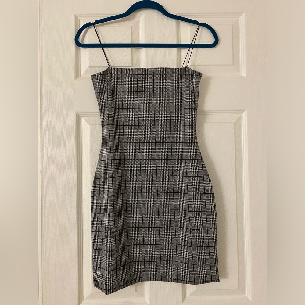 Meshki plaid mini dress